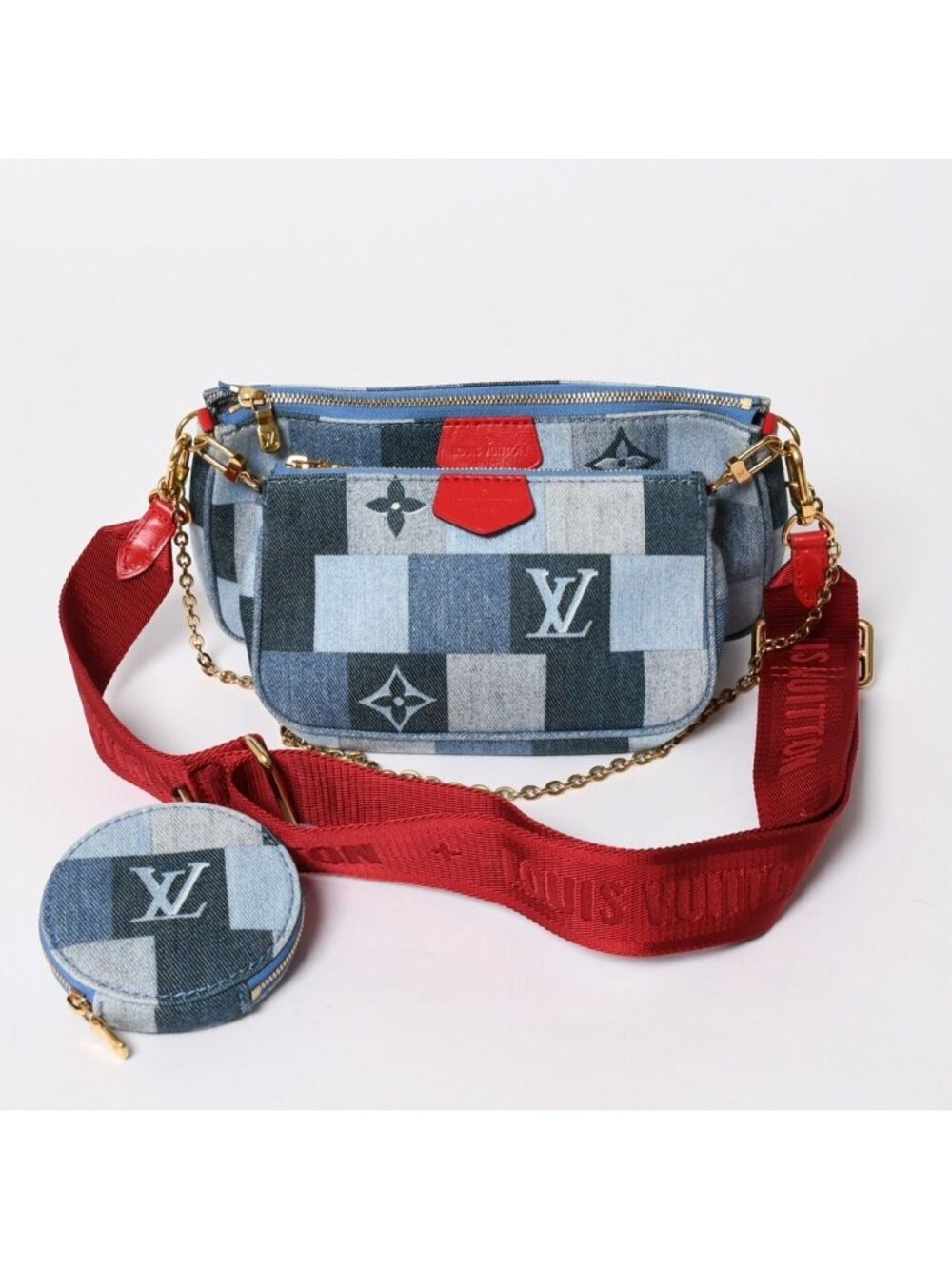 Louis Vuitton Multi Pochette Accessoires Pouch Denim Monogram